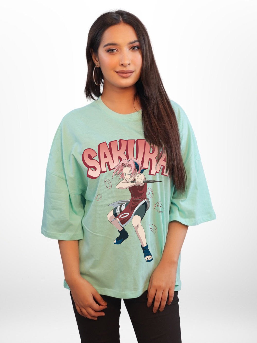 NARUTO: SAKURA Graphic Printed Womens Drop Shoulder T-shirt Legacy Boutiques Dhaka Legacy Boutiques Legacy Boutiques
