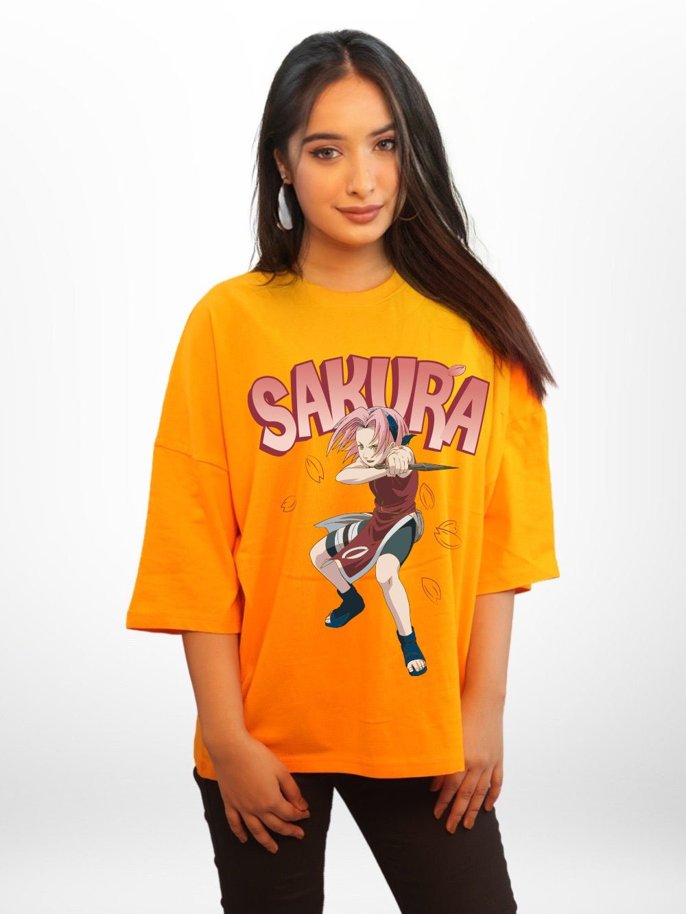 NARUTO: SAKURA Graphic Printed Womens Drop Shoulder T-shirt Legacy Boutiques Dhaka Legacy Boutiques Legacy Boutiques