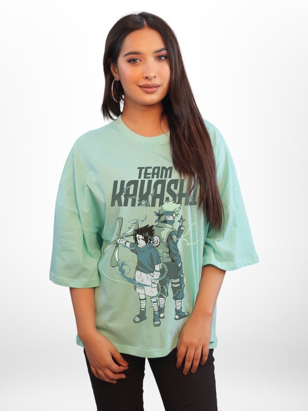 NARUTO: TEAM KAKASHI Graphic Printed Womens Drop Shoulder T-shirt Legacy Boutiques Bangladesh Legacy Boutiques Legacy Boutiques
