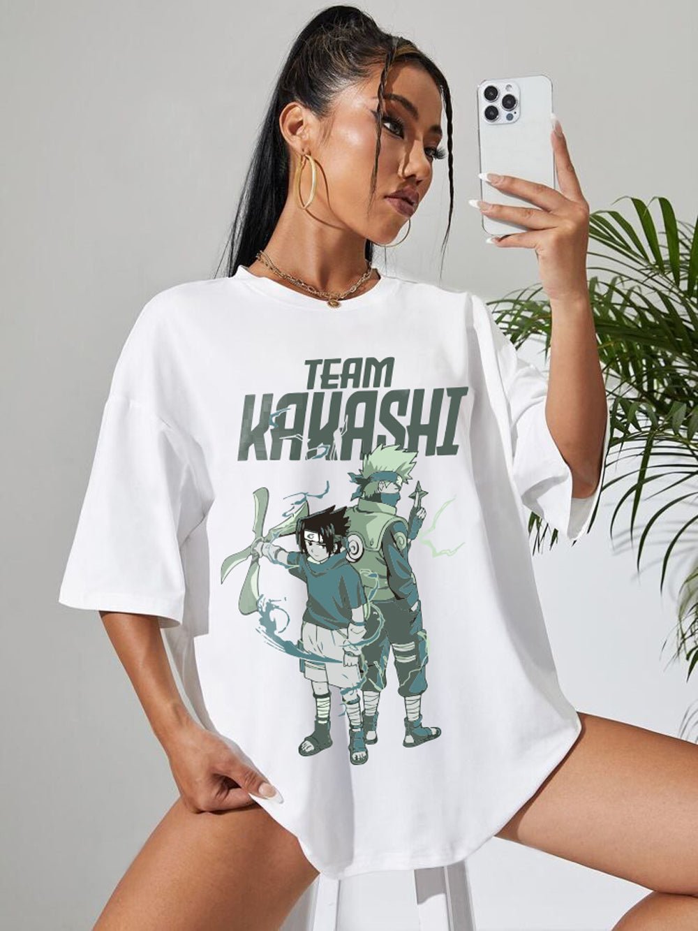 NARUTO: TEAM KAKASHI Graphic Printed Womens Drop Shoulder T-shirt Legacy Boutiques Bangladesh Legacy Boutiques Legacy Boutiques