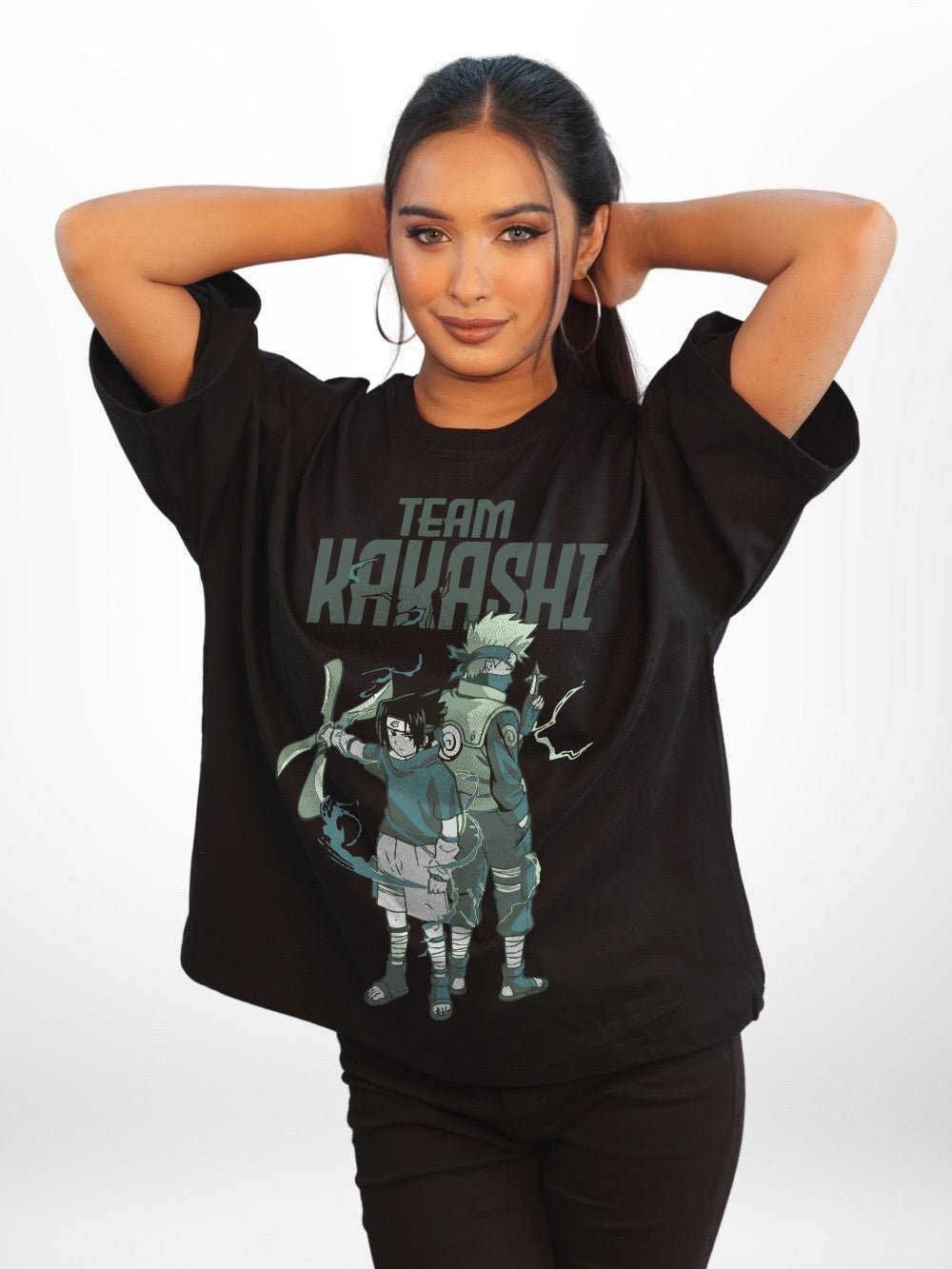 NARUTO: TEAM KAKASHI Graphic Printed Womens Drop Shoulder T-shirt Legacy Boutiques Bangladesh Legacy Boutiques Legacy Boutiques