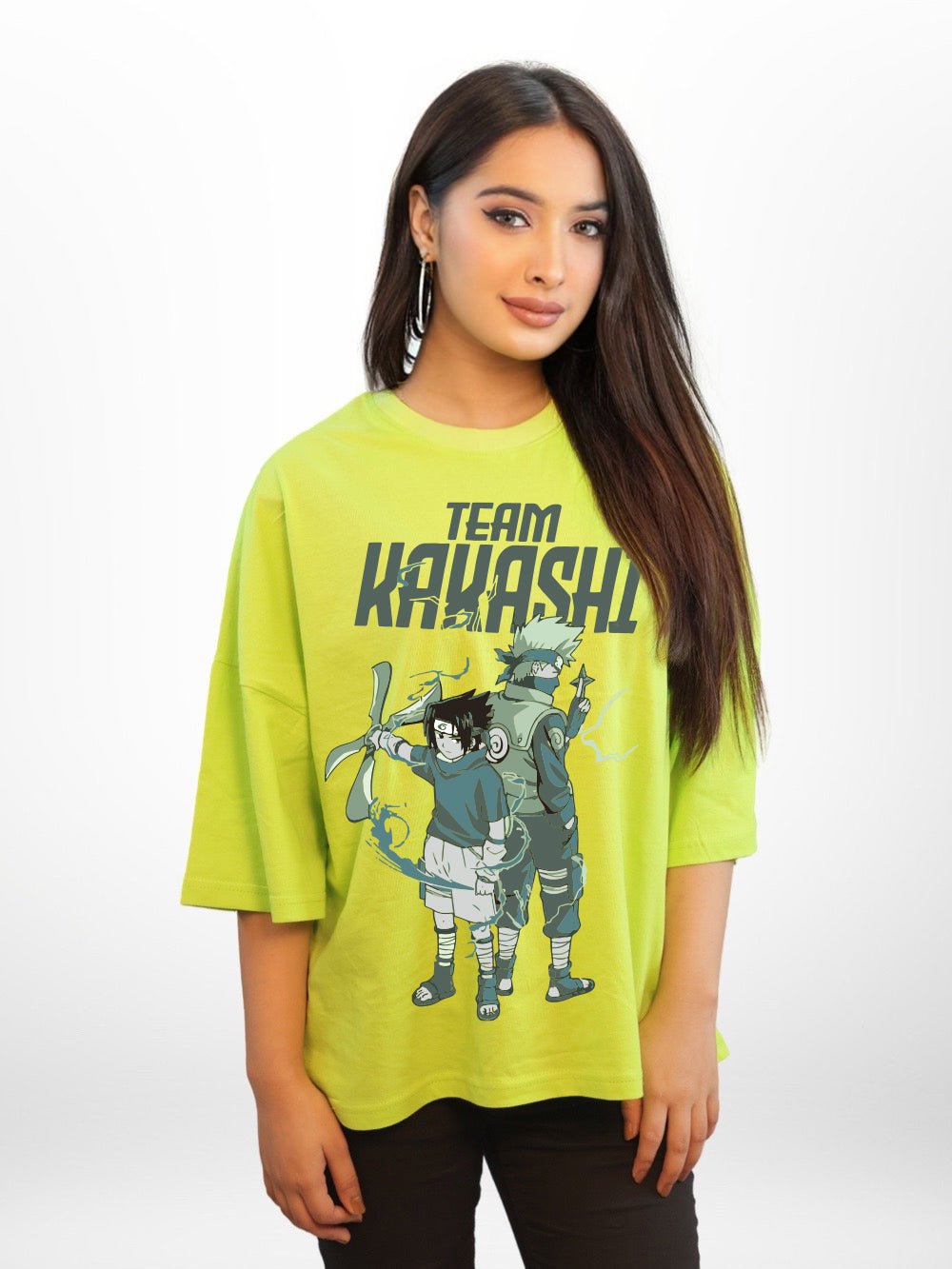 NARUTO: TEAM KAKASHI Graphic Printed Womens Drop Shoulder T-shirt Legacy Boutiques Bangladesh Legacy Boutiques Legacy Boutiques