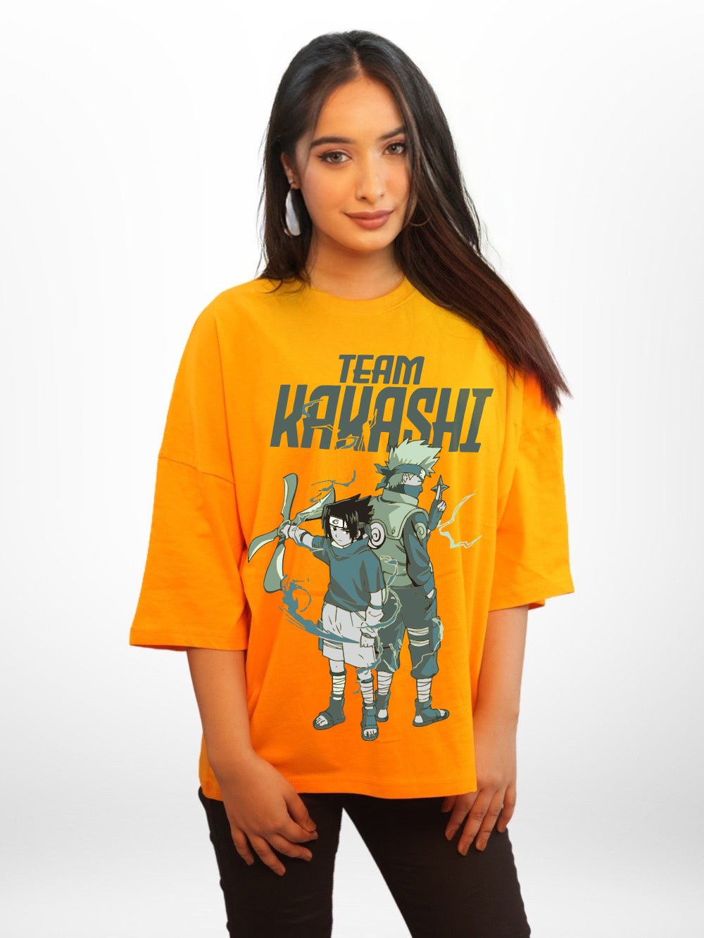 NARUTO: TEAM KAKASHI Graphic Printed Womens Drop Shoulder T-shirt Legacy Boutiques Bangladesh Legacy Boutiques Legacy Boutiques