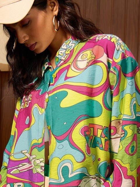Neon Nebula: Limited Edition Star Wars Multi - Color Oversized Shirt Legacy Boutiques Legacy Boutiques
