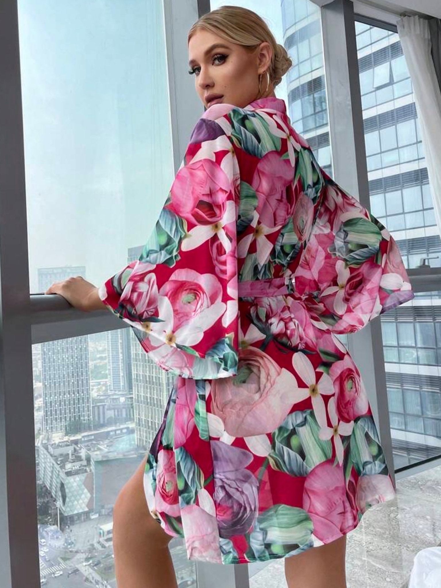 Nighty Trim Belted Floral Mesh Legacy Boutiques Legacy Boutiques