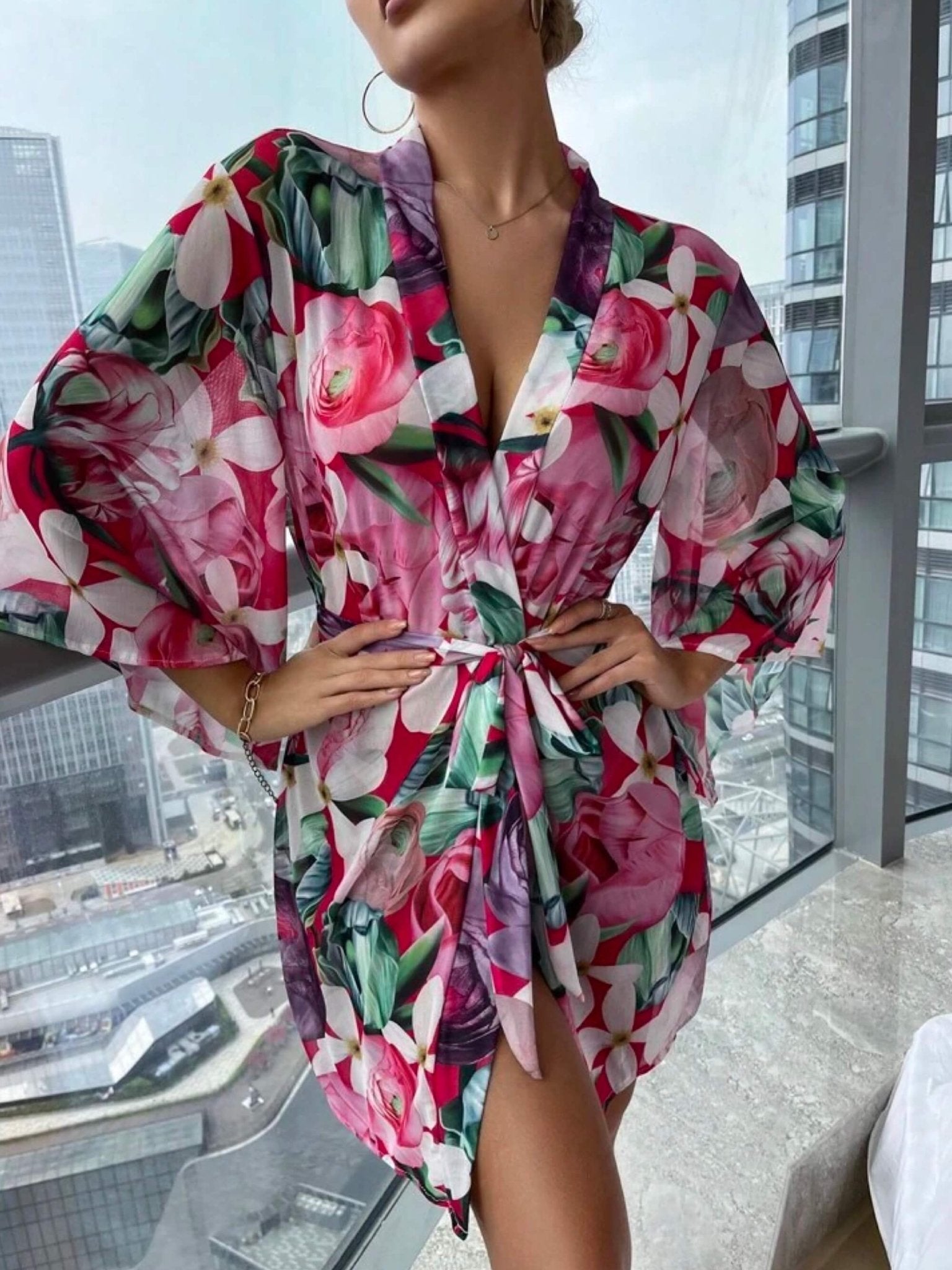 Nighty Trim Belted Floral Mesh Legacy Boutiques Legacy Boutiques