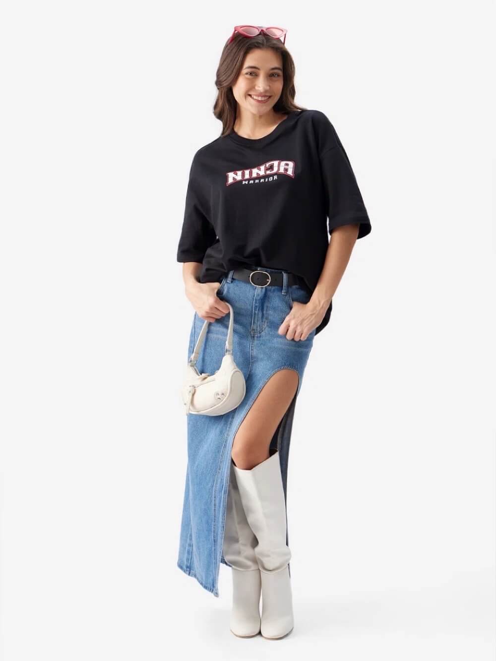 Ninja Warrior Graphic Printed High Quality Womens Drop Shoulder T shirt Legacy Boutiques Bangladesh Legacy Boutiques Legacy Boutiques