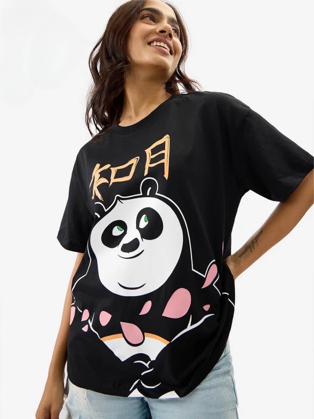 Official Kung Fu Panda Printed Premium Quality Womens Drop Shoulder T shirt Legacy Boutiques Dhaka Legacy Boutiques Legacy Boutiques