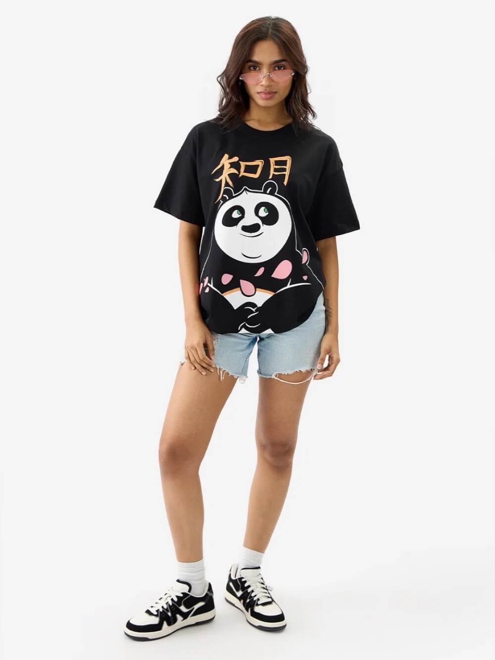 Official Kung Fu Panda Printed Premium Quality Womens Drop Shoulder T shirt Legacy Boutiques Dhaka Legacy Boutiques Legacy Boutiques