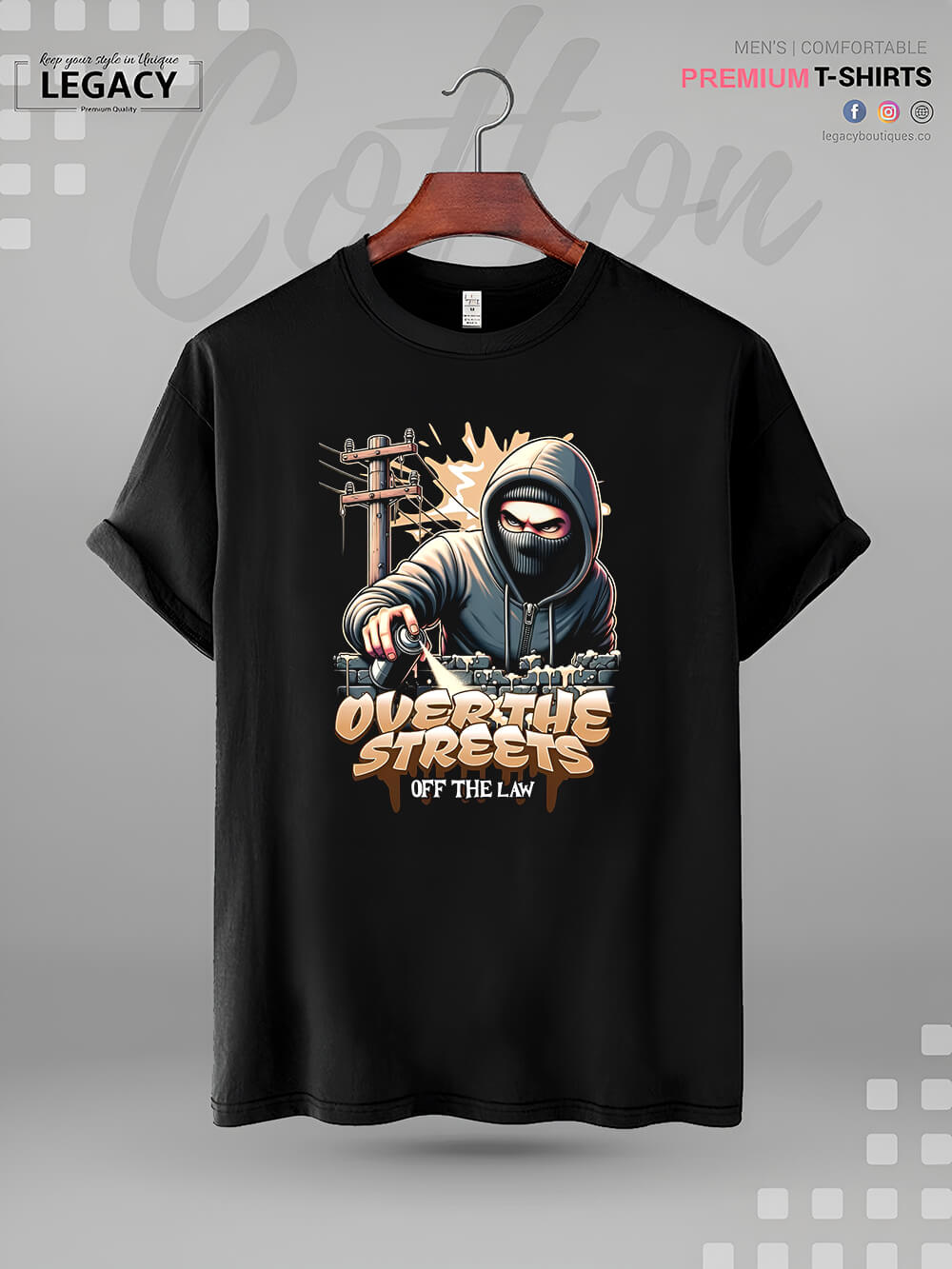 Over The Streets Off The Law Print High Quality In Cheapest Price Men&