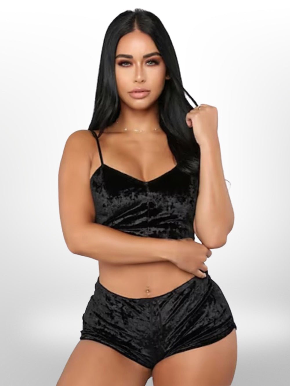 Pajama set,Sexy Lingerie Set Velvet Leopard Sleepwear Women&
