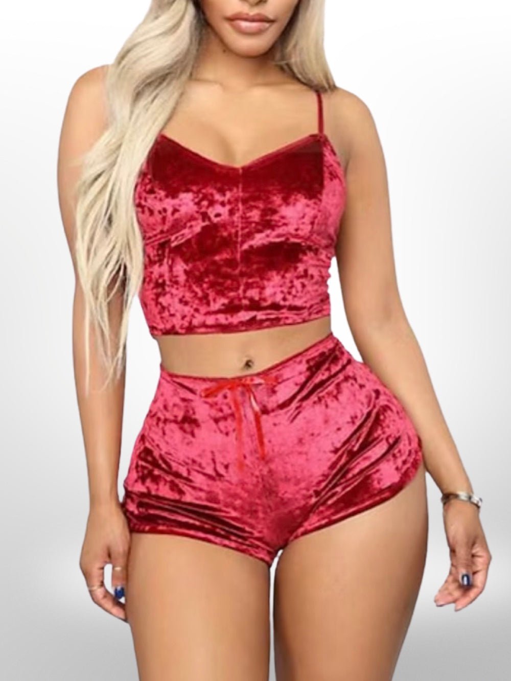 Pajama set,Sexy Lingerie Set Velvet Leopard Sleepwear Women&