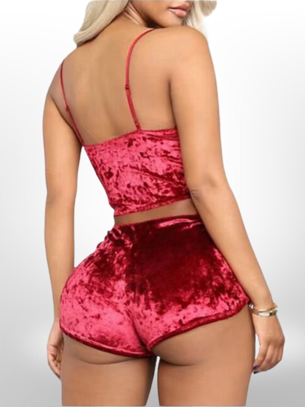 Pajama set,Sexy Lingerie Set Velvet Leopard Sleepwear Women&