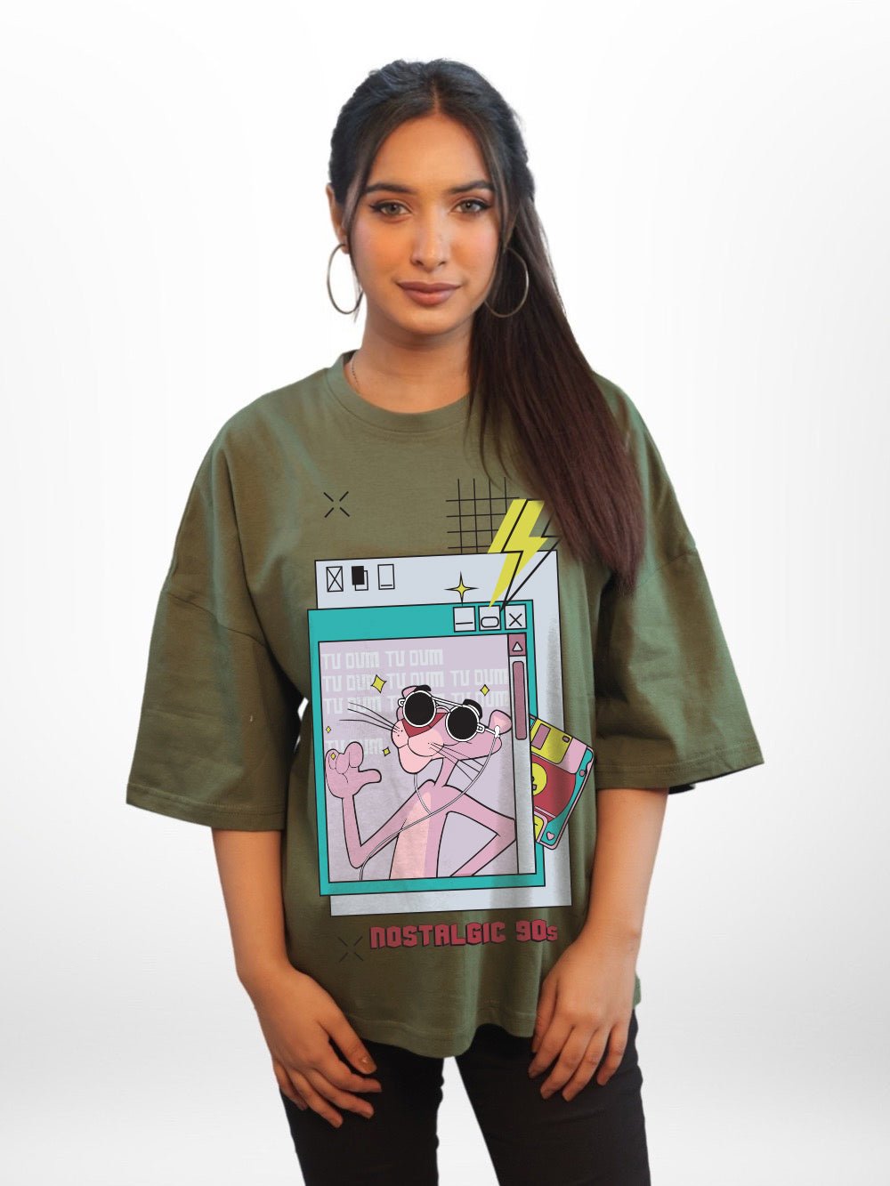 PINK PANTHER Graphic Printed Womens Drop Shoulder T-shirt Legacy Boutiques Dhaka Legacy Boutiques Legacy Boutiques