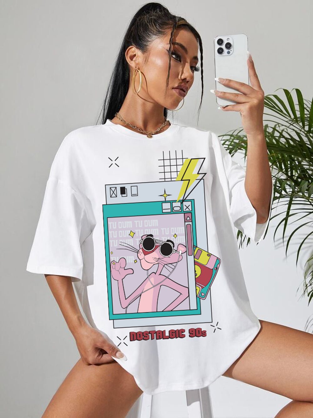 PINK PANTHER Graphic Printed Womens Drop Shoulder T-shirt Legacy Boutiques Dhaka Legacy Boutiques Legacy Boutiques