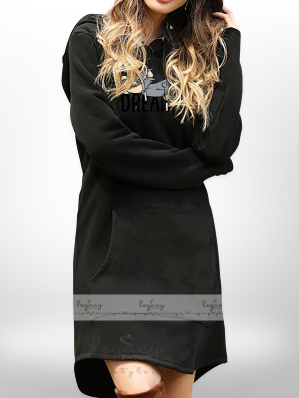 Hoodies Women Sweatshirt Dress Winter Warm Hoodie Female Pullover Long Length - Legacy Boutiques