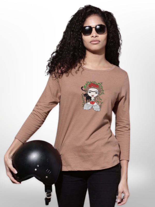 Artificial Cartoon Printed Womens T-shirt 4 Quarter Sleeve - Legacy Boutiques