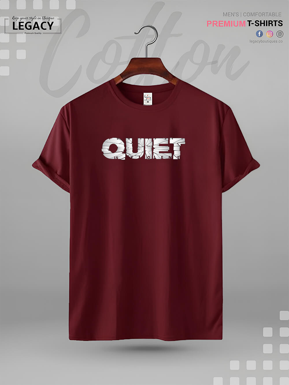 QUIET Print Great Quality Mens Tshirt In Lowest Price In Dhaka Legacy Boutiques Legacy Boutiques