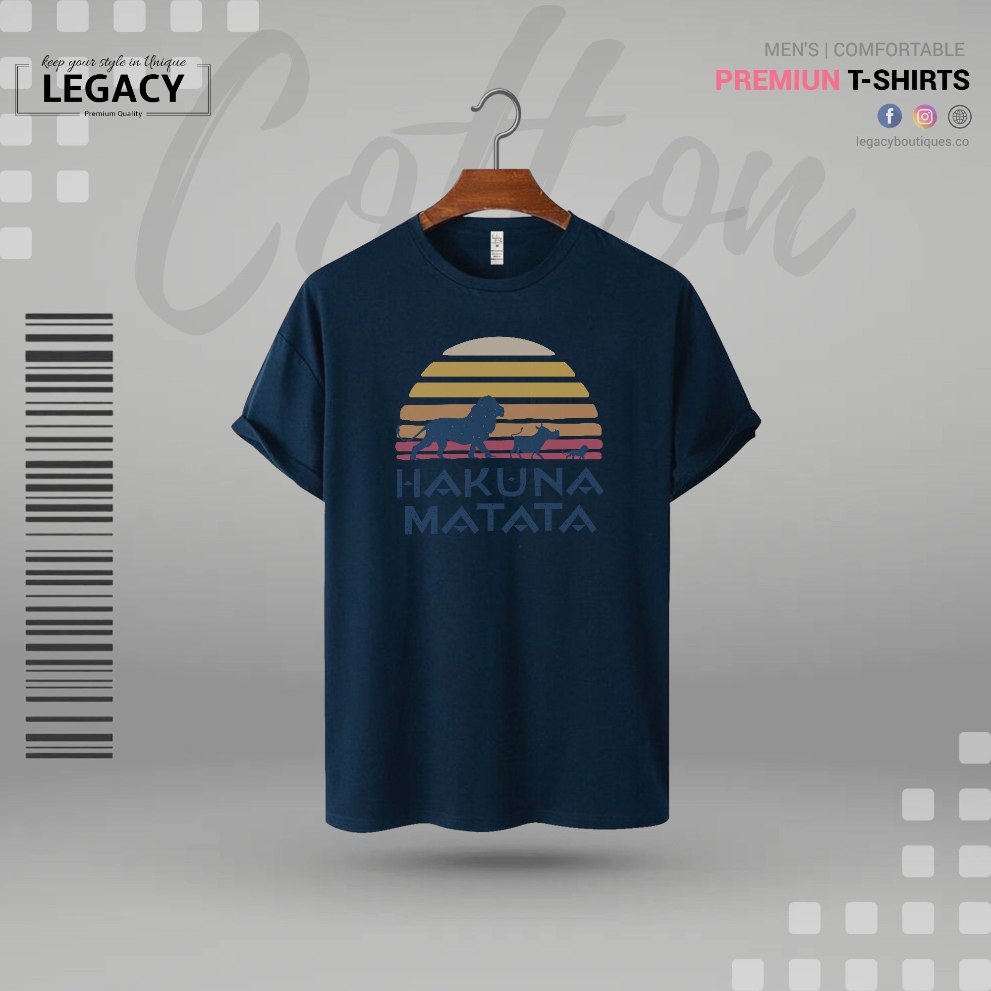 Quooco Half Sleeves lycra stretchable White front Hakuna Matata printed T-Shirt for Men Legacy Boutiques Legacy Boutiques
