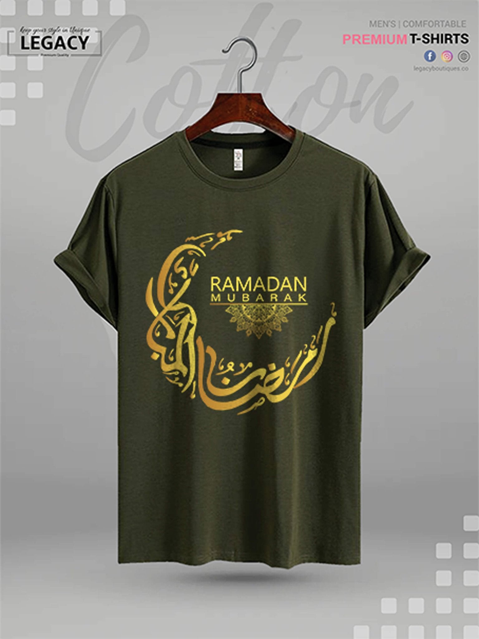 Ramadan Mubarak Islamic Arabic Calligraphy Men&