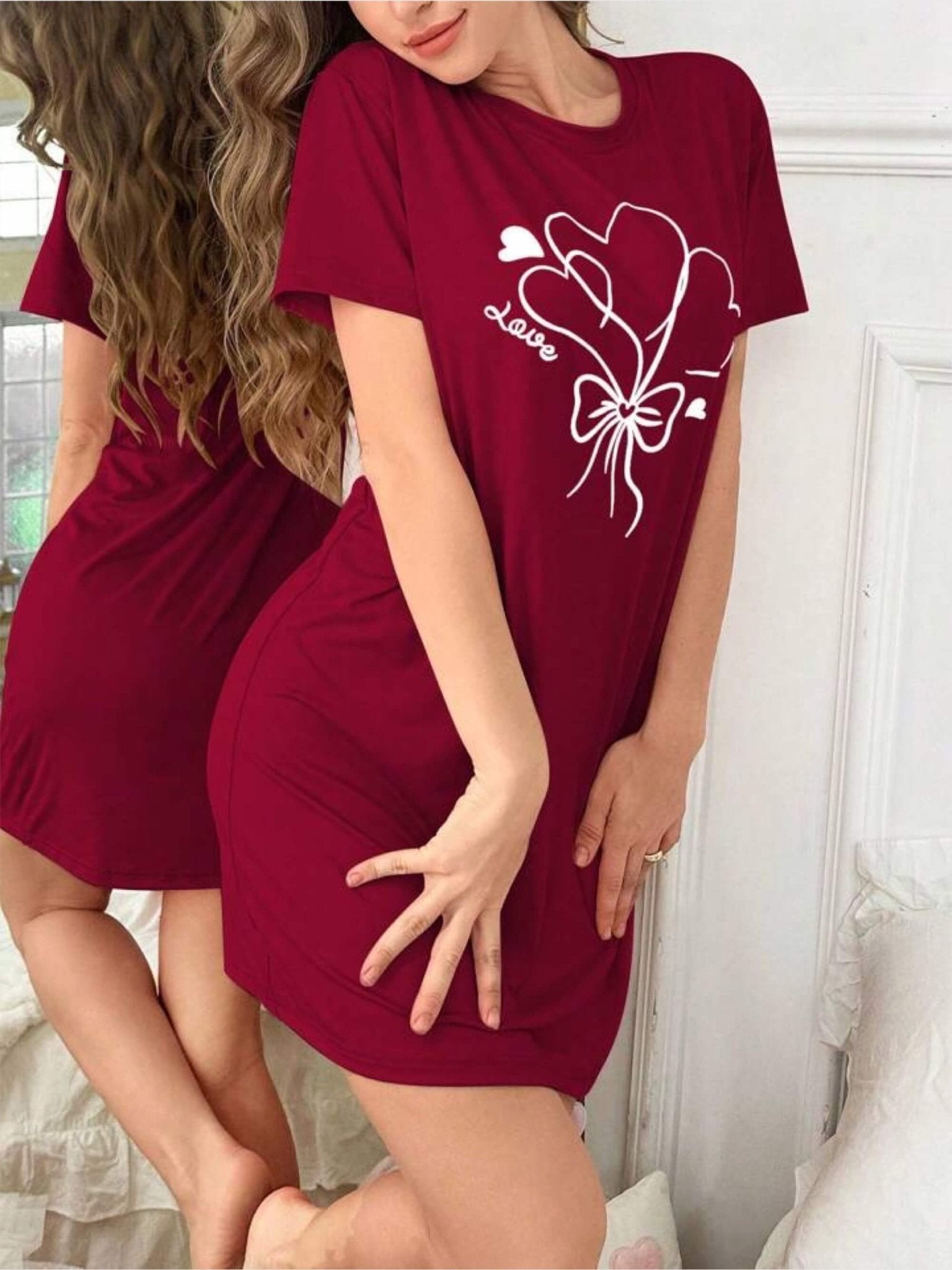 Regular wear tee for women Heart Shape Baloon Printed Legacy Boutiques Legacy Boutiques