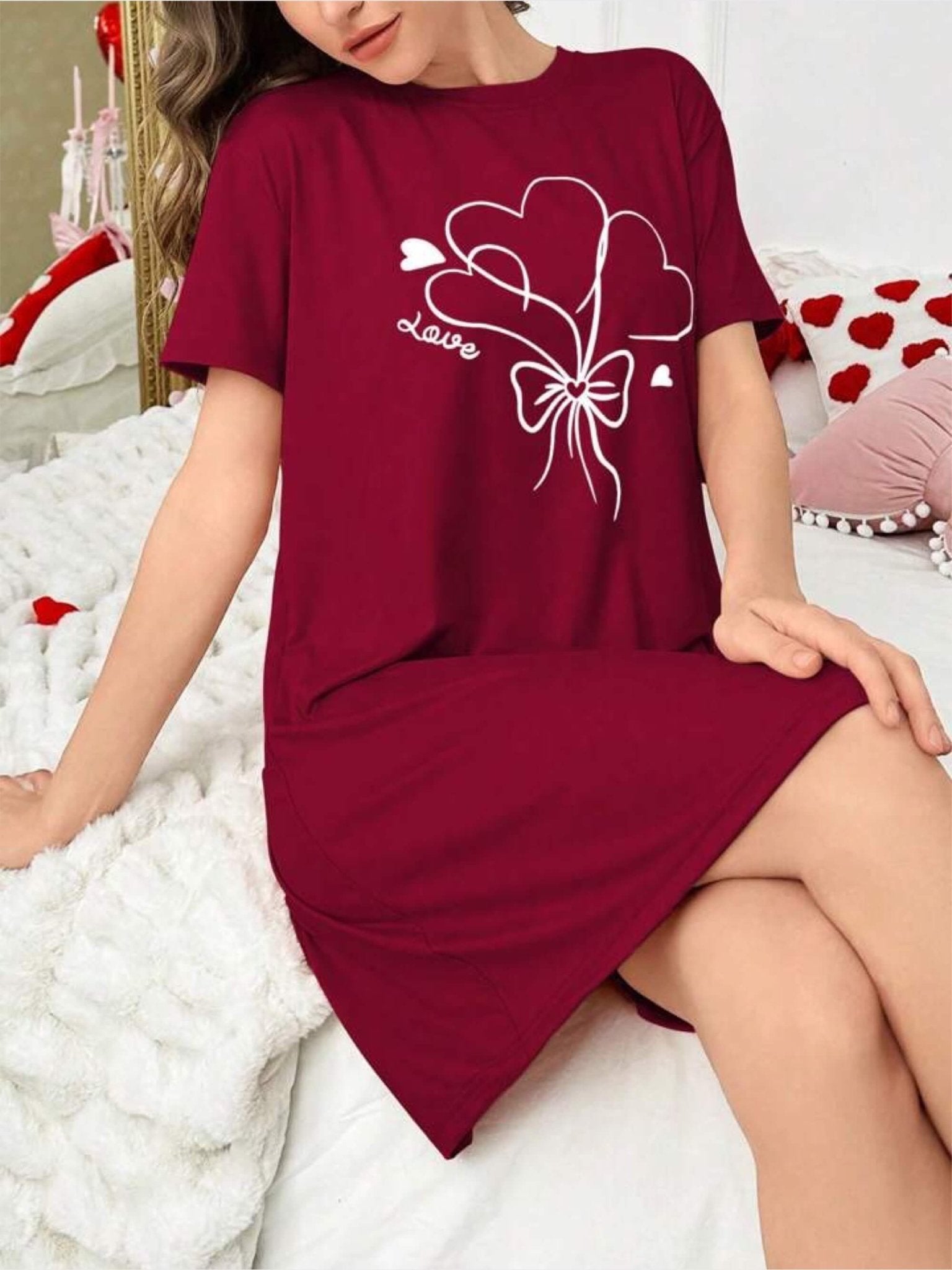 Regular wear tee for women Heart Shape Baloon Printed Legacy Boutiques Legacy Boutiques