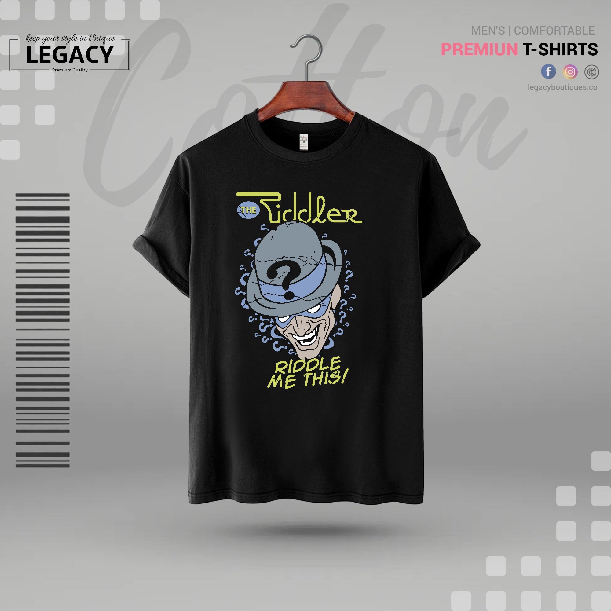 Riddle me this Mens Premium Designer Edition T Shirt Legacy Boutiques Legacy Boutiques
