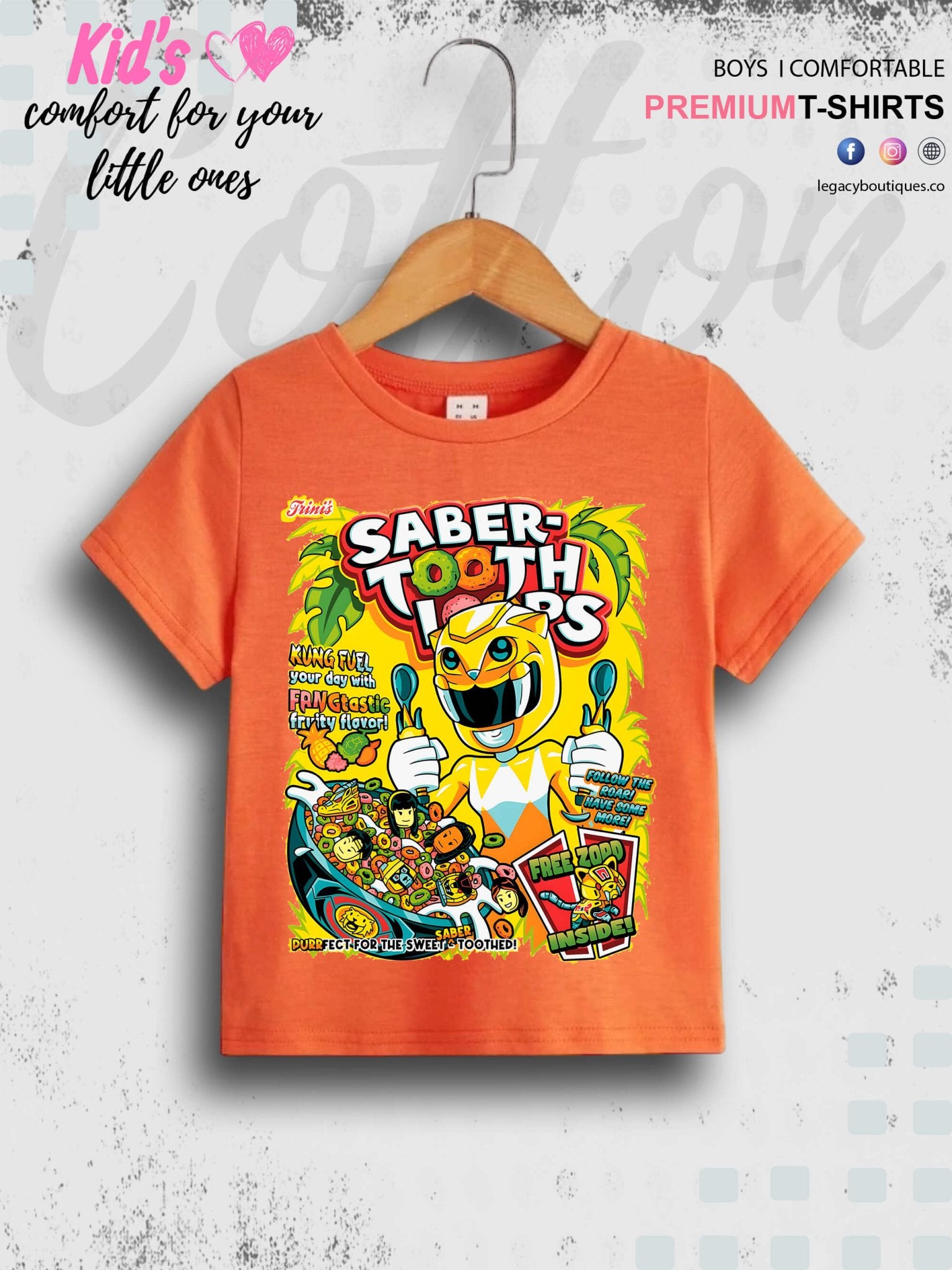 Saber Tooth Loops Printed 1 To 11 Year Kids Boys Summer Time T-Shirt In Lowest Price Only In Dhaka Legacy Boutiques Legacy Boutiques