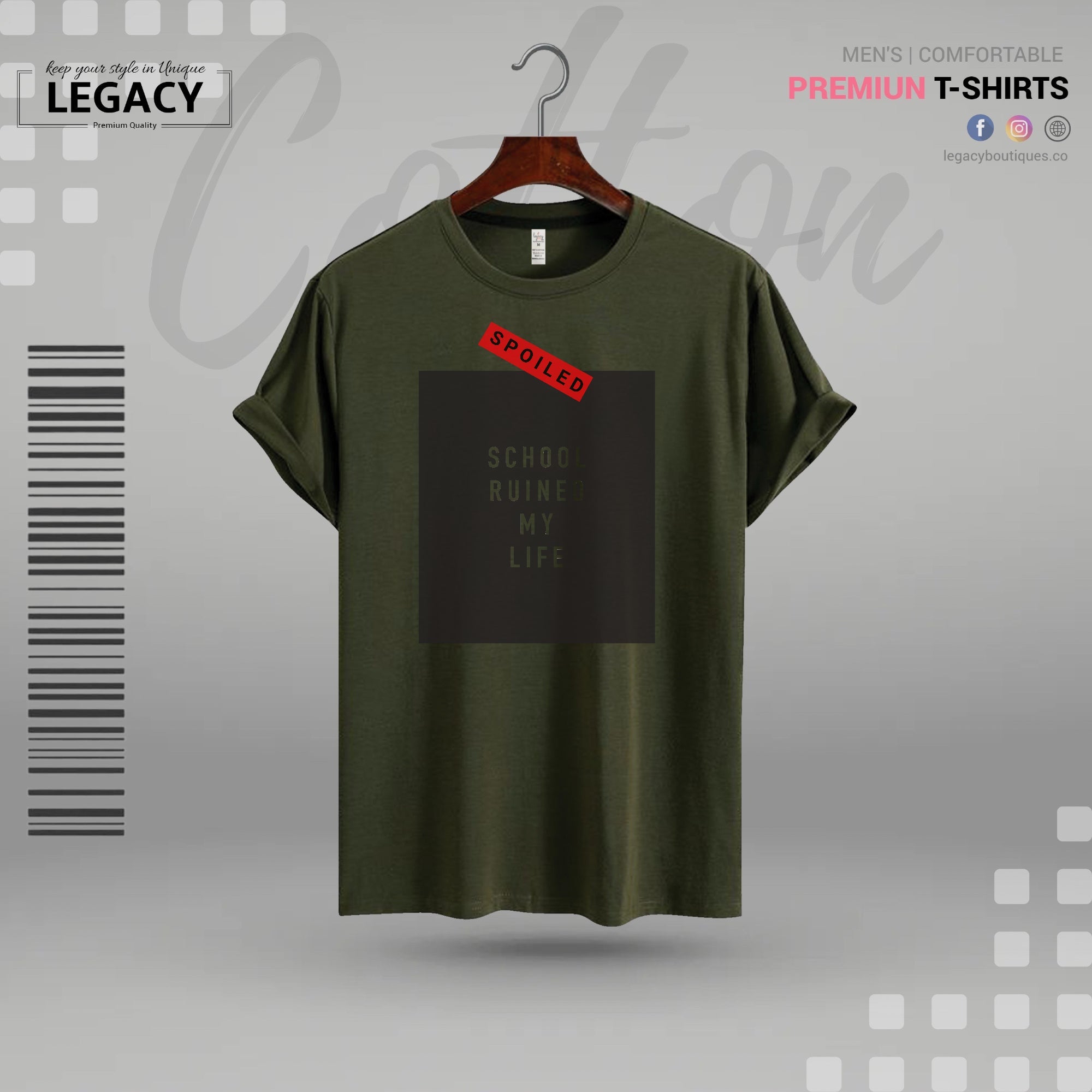 School Ruined my life Men Premium Designer Edition T Shirt Legacy Boutiques Legacy Boutiques