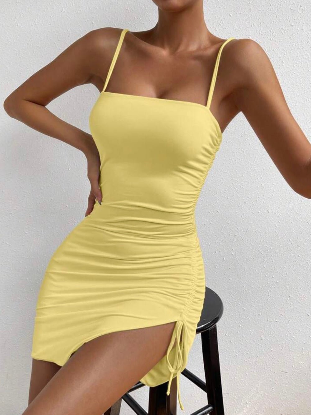 Sexy Privé Drawstring Side Split Hem Cami Bodycon Dress Legacy Boutiques Legacy Boutiques