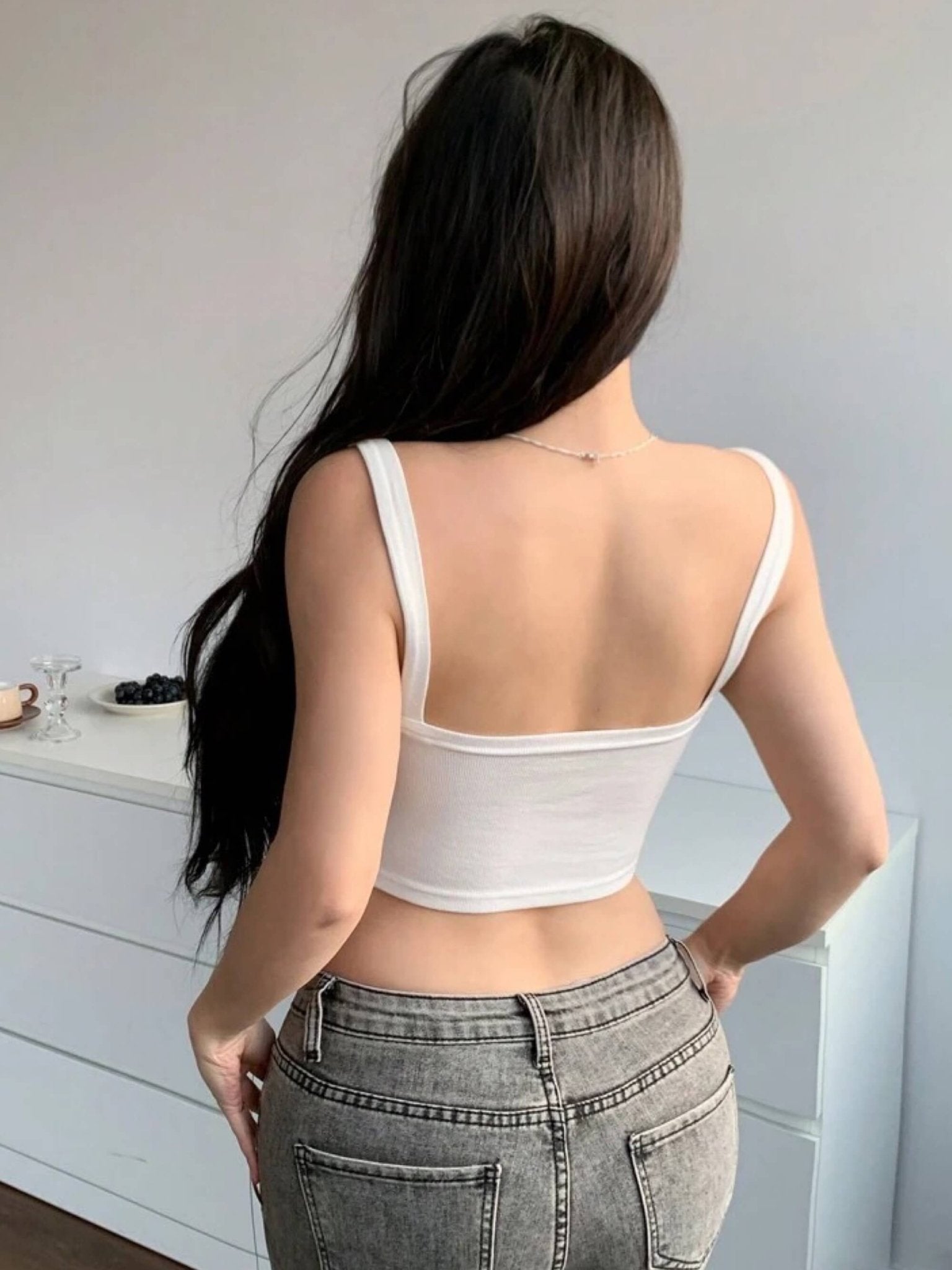 Sexy ribbed sleevless crop top deep neck Legacy Boutiques Legacy Boutiques