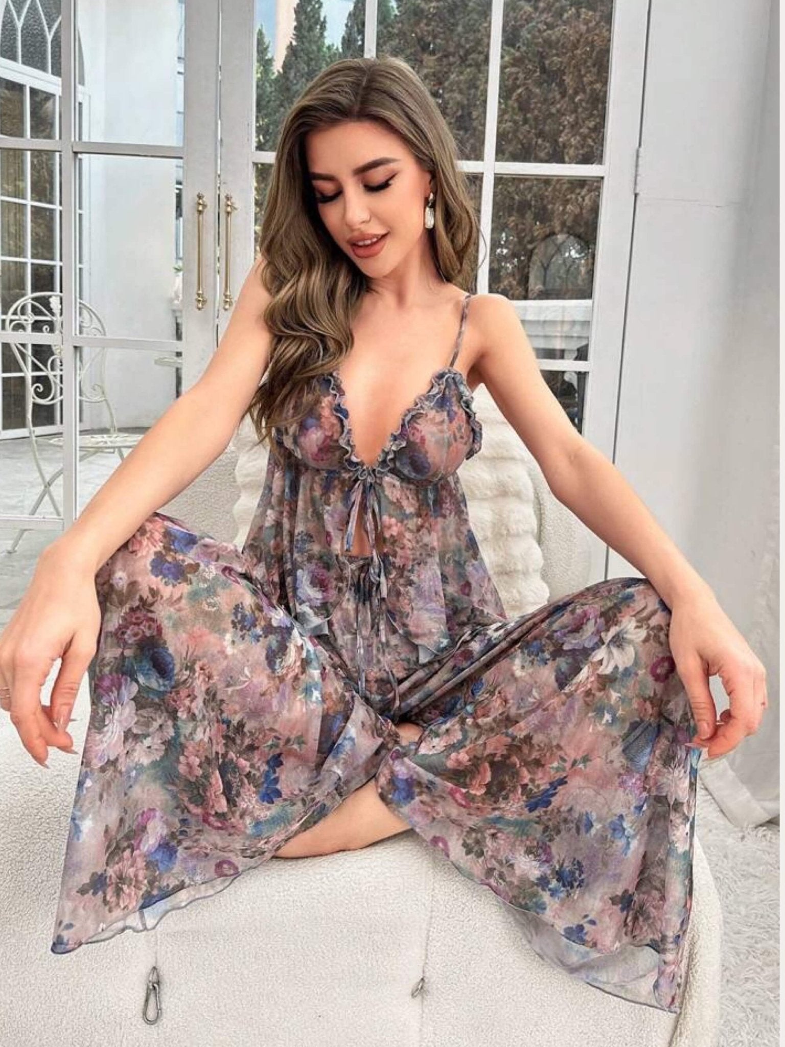 Sexy Ruffle Chic Nighty Set Legacy Boutiques Legacy Boutiques