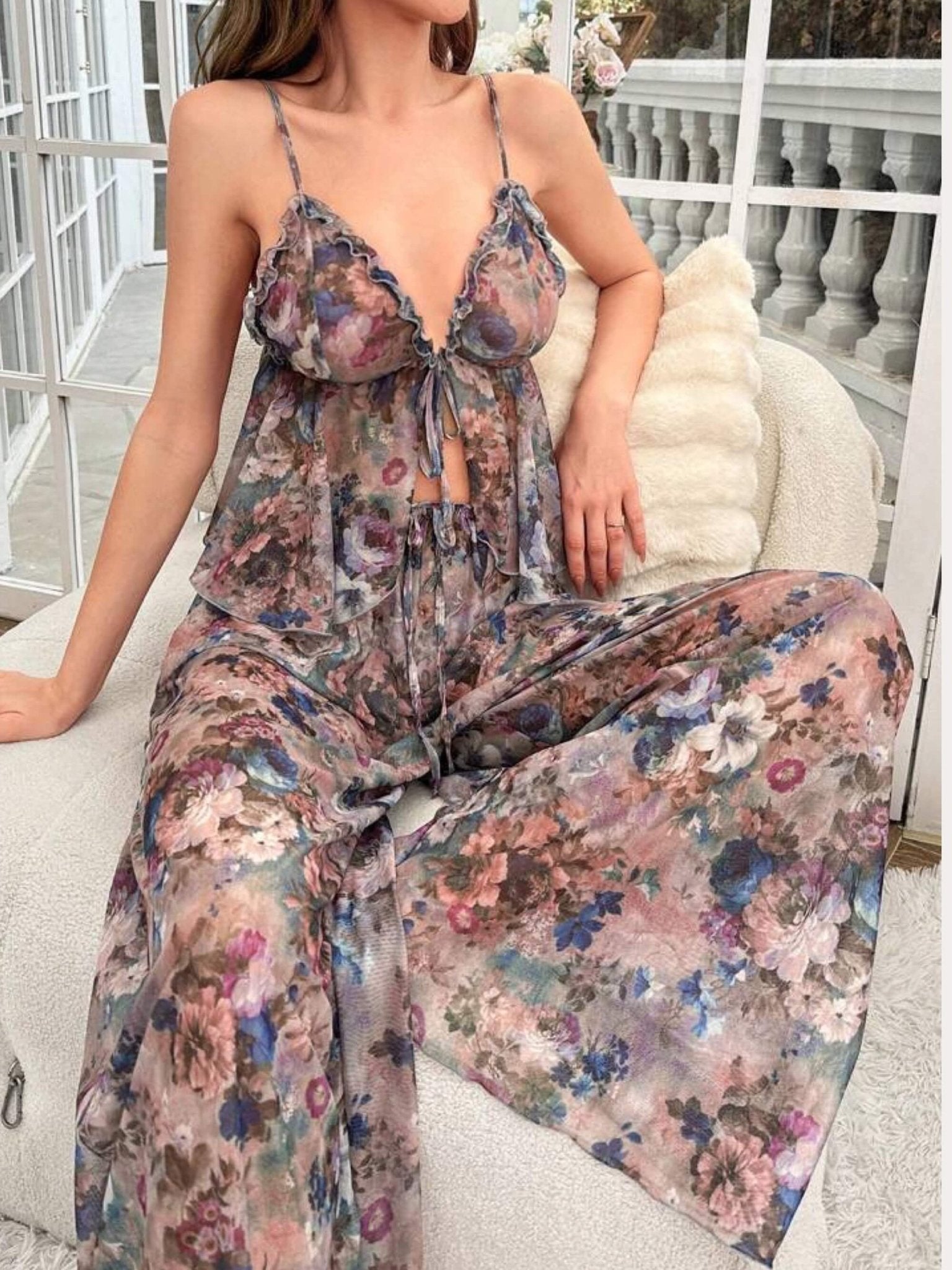 Sexy Ruffle Chic Nighty Set Legacy Boutiques Legacy Boutiques