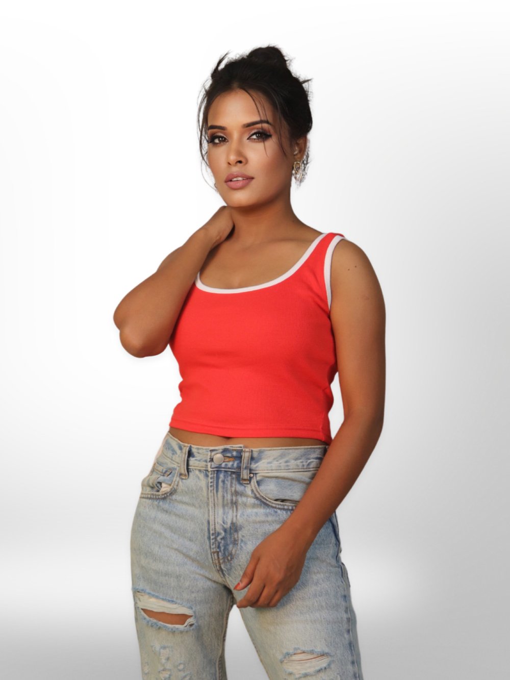 Shape Rib Scoop Neck Contrast Crop Top Legacy Boutiques Legacy Boutiques