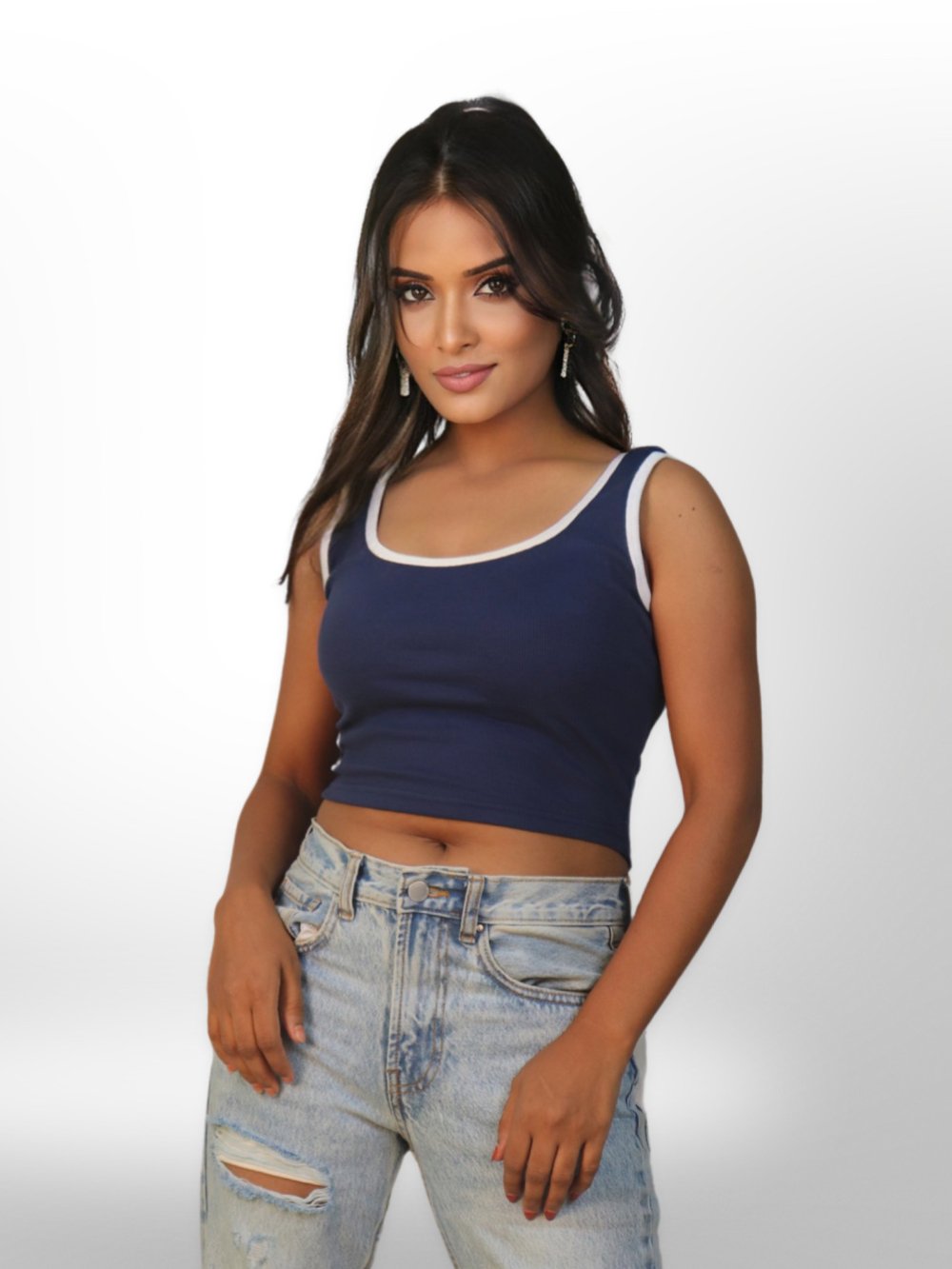 Shape Rib Scoop Neck Contrast Crop Top Legacy Boutiques Legacy Boutiques