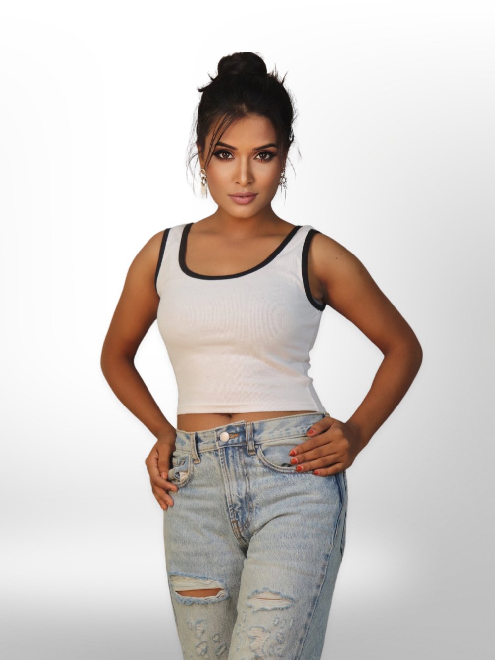 Shape Rib Scoop Neck Contrast Crop Top Legacy Boutiques Legacy Boutiques