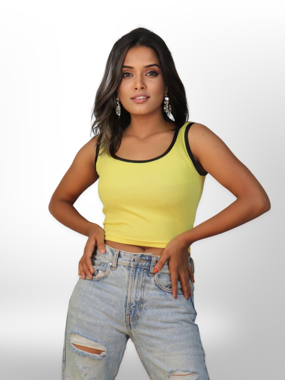 Shape Rib Scoop Neck Contrast Crop Top Legacy Boutiques Legacy Boutiques