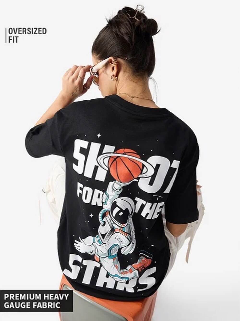 Shoot For The Stars Printed Premium Quality Womens Drop Shoulder T shirt Legacy Boutiques Dhaka Legacy Boutiques Legacy Boutiques