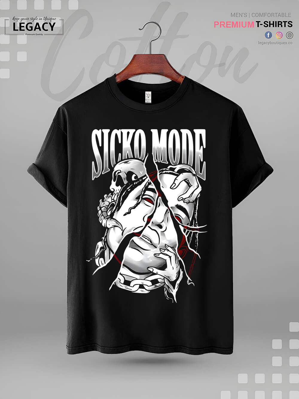 Sicko Mode Print High Quality Men&