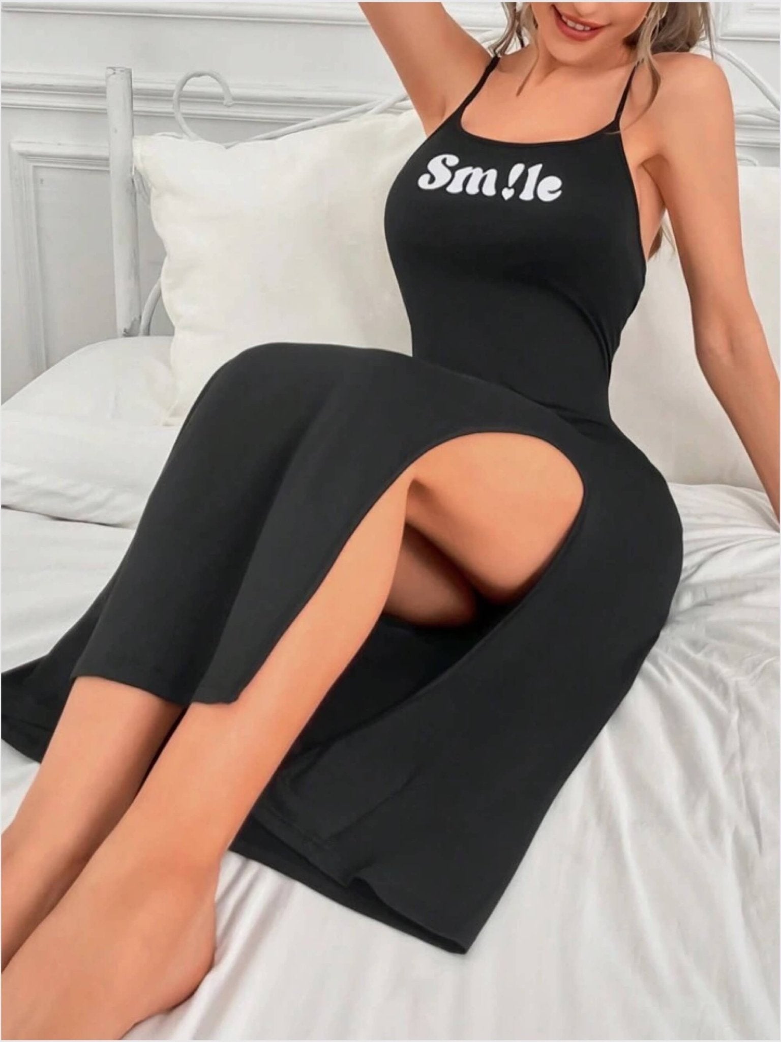 Smile Printed Black Nighty Dress price in dhaka Legacy Boutiques Legacy Boutiques