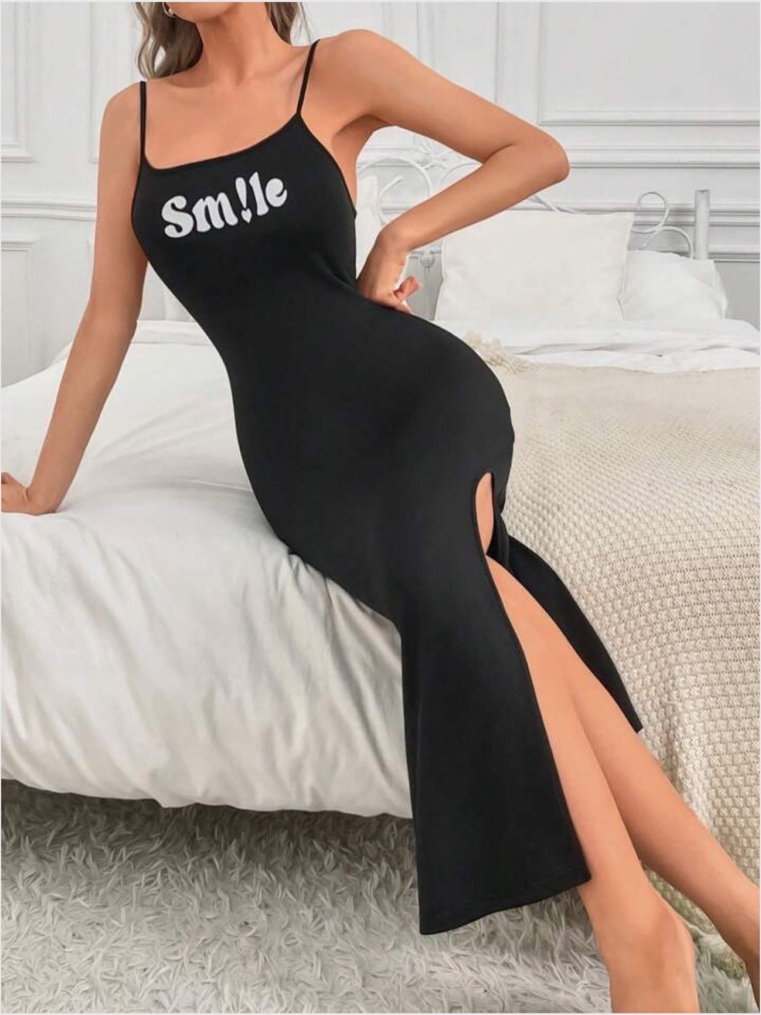 Smile Printed Black Nighty Dress price in dhaka Legacy Boutiques Legacy Boutiques