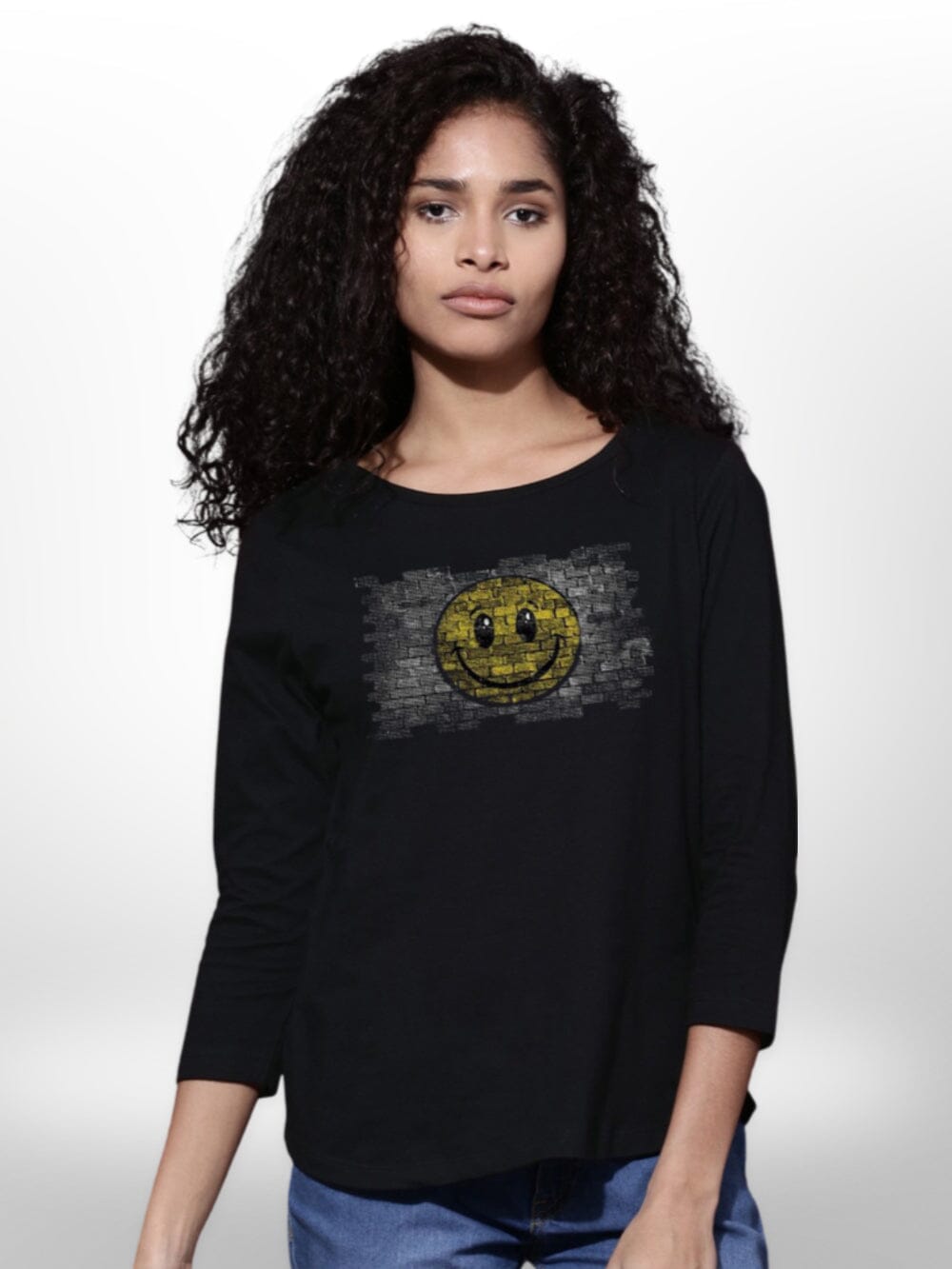 Smily Emoji Printed Ladies T-shirt 4 Quarter Sleeve Legacy Boutiques Legacy Boutiques