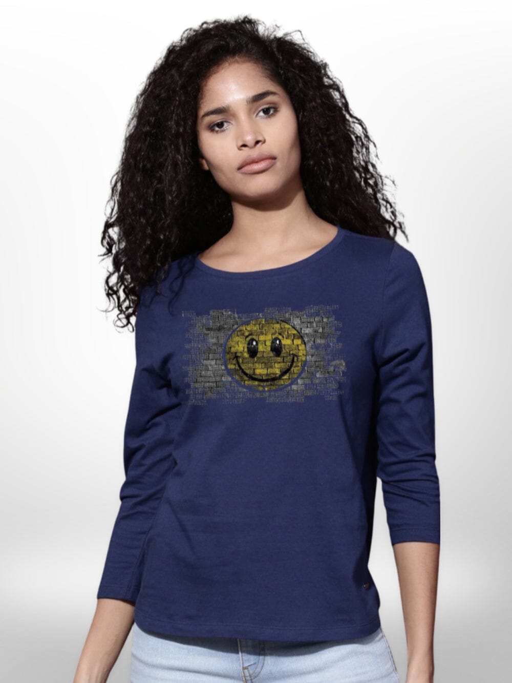 Smily Emoji Printed Ladies T-shirt 4 Quarter Sleeve Legacy Boutiques Legacy Boutiques