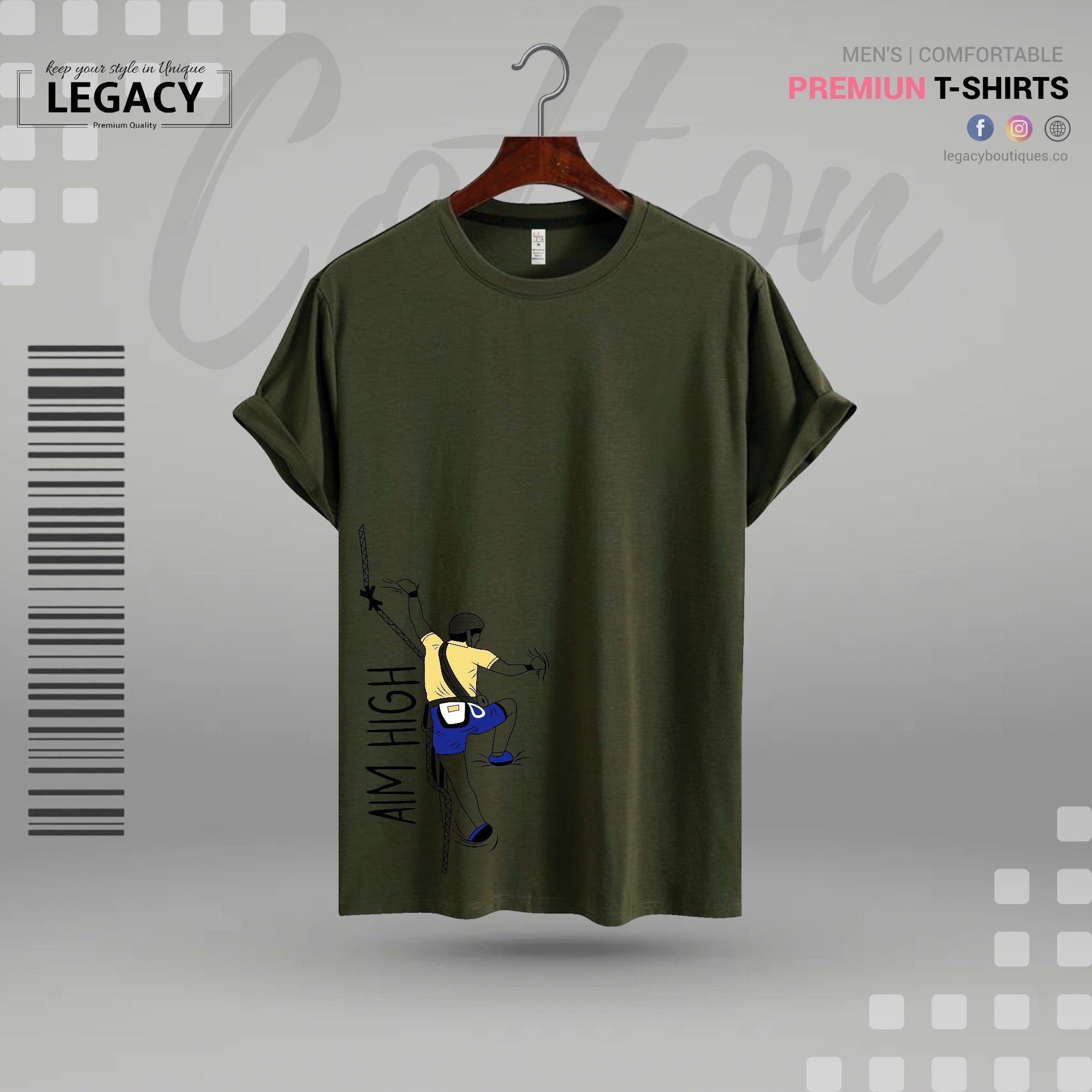 Sort Sleeve Mens Premium Designer Edition T Shirt Legacy Boutiques Legacy Boutiques