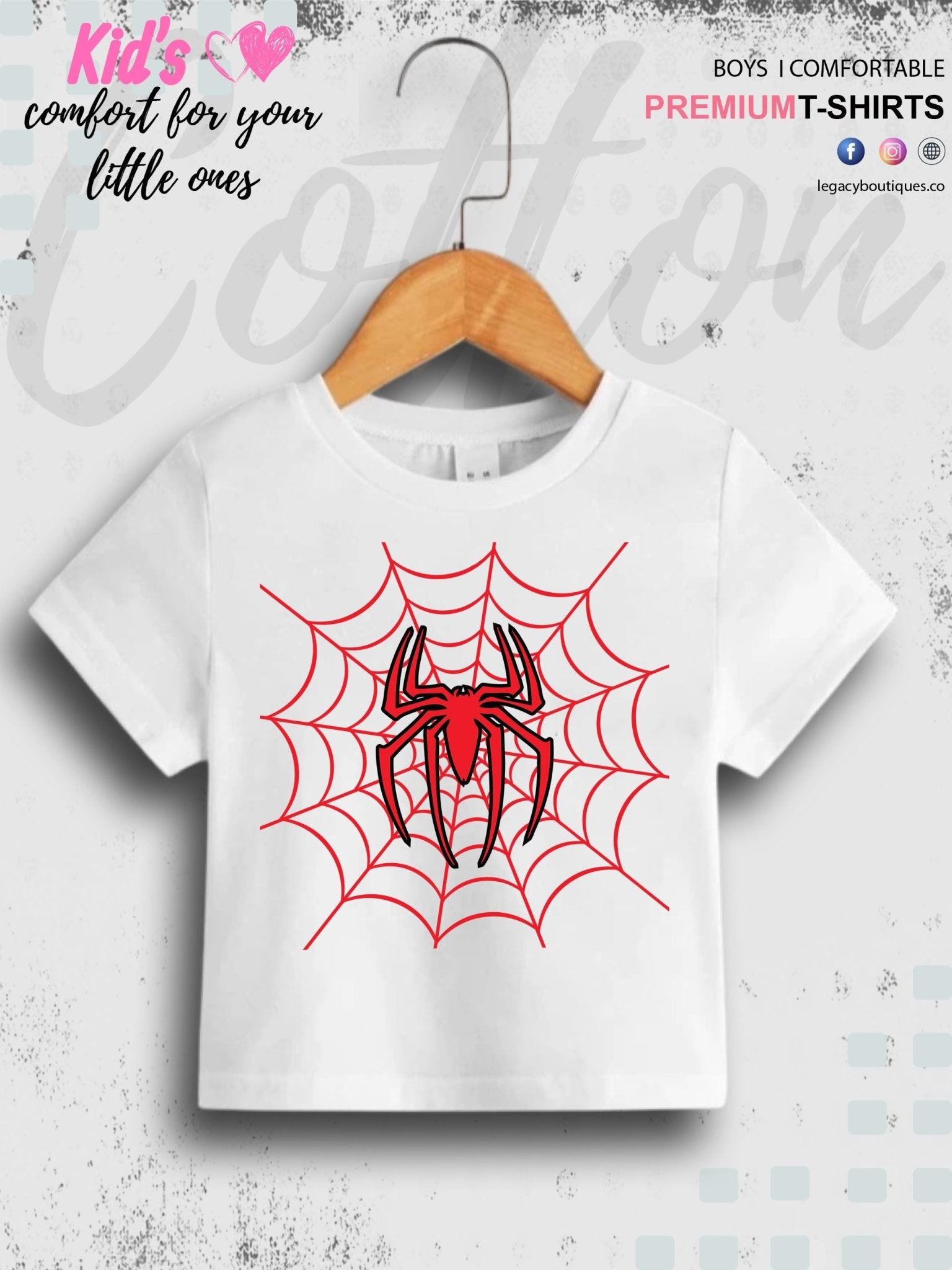 Spider Web Graphic Print Boys & Kids T-Shirt Legacy Boutiques Legacy Boutiques