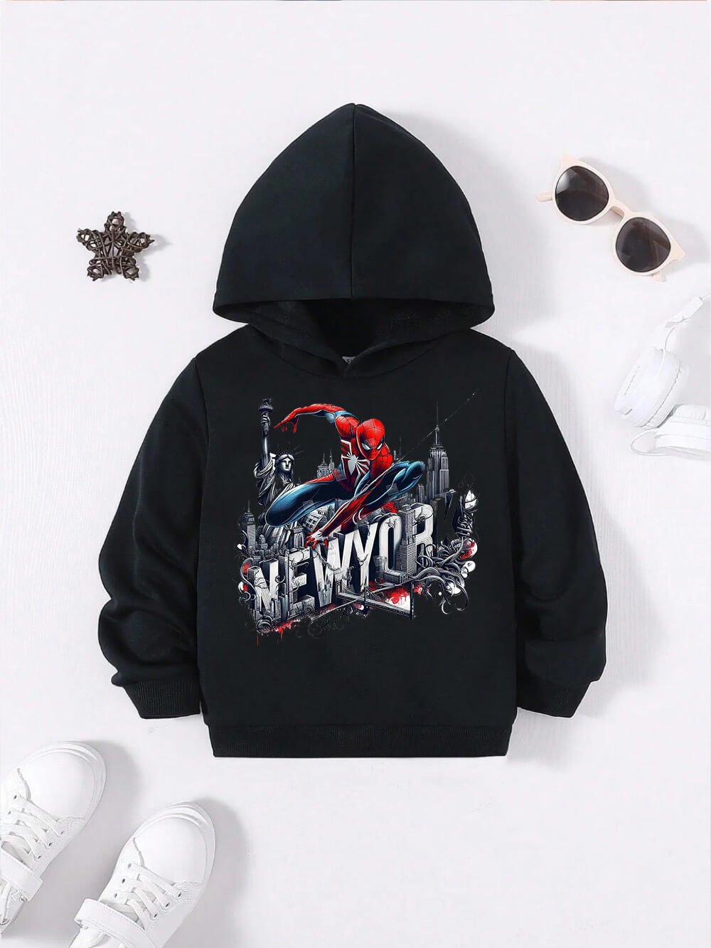 SpiderMan In Newyork Printed Casual Kids Hoodie For Boys And Girls Legacy Boutiques Dhaka Legacy Boutiques Legacy Boutiques