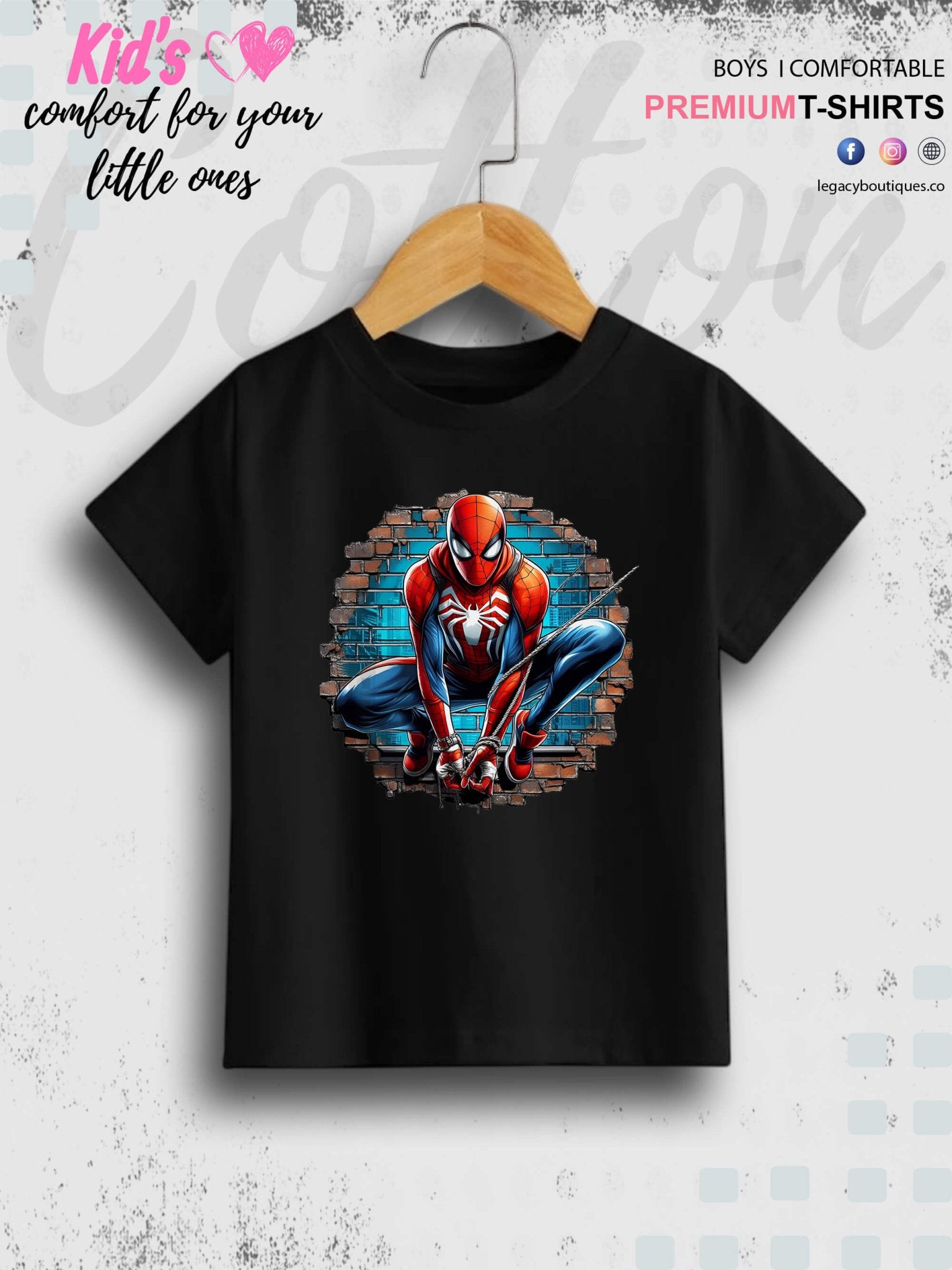 SPIDERMAN Printed 1 To 11 Year Kids Boys Summer Time Casual T-Shirt In Cheapest Price Only In Dhaka Legacy Boutiques Legacy Boutiques