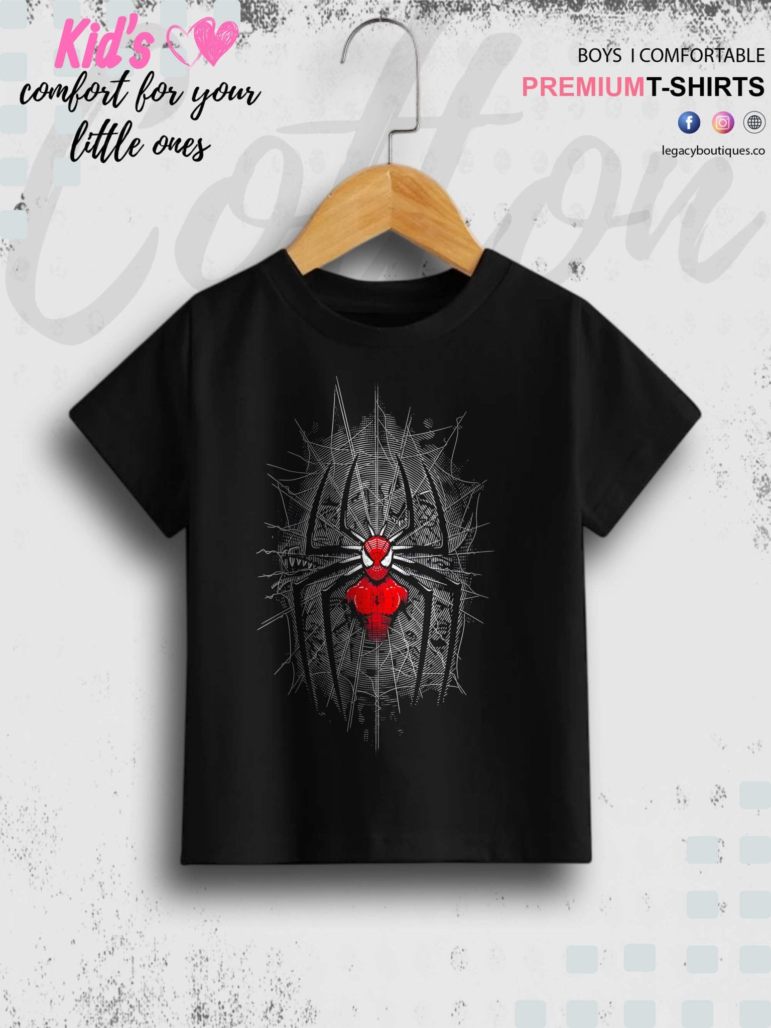 SpiderMan Web Toddler Baby Boys Summer Time Casual T-Shirt In Cheapest Price Only In BD Legacy Boutiques Legacy Boutiques