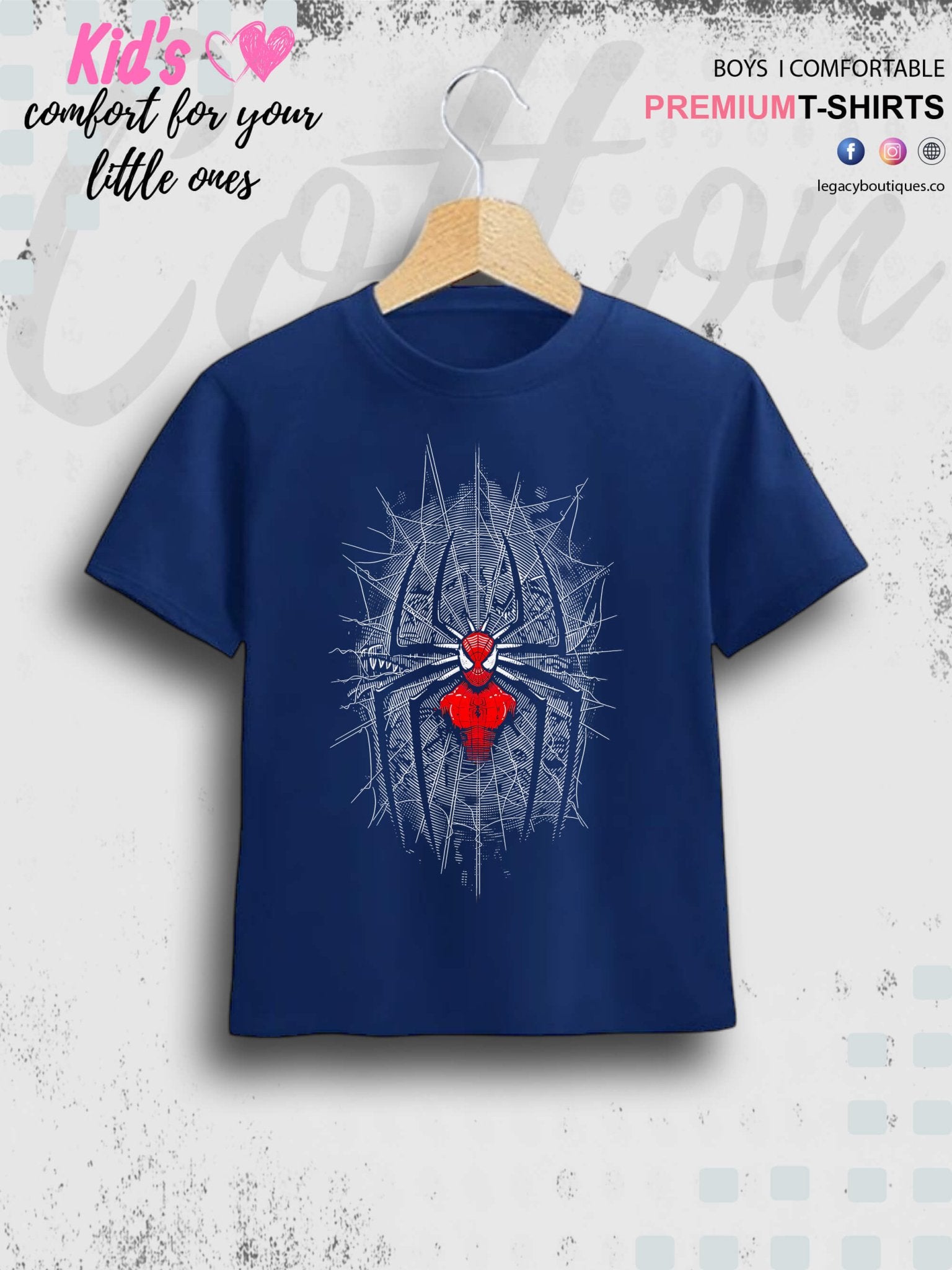 SpiderMan Web Toddler Baby Boys Summer Time Casual T-Shirt In Cheapest Price Only In BD Legacy Boutiques Legacy Boutiques