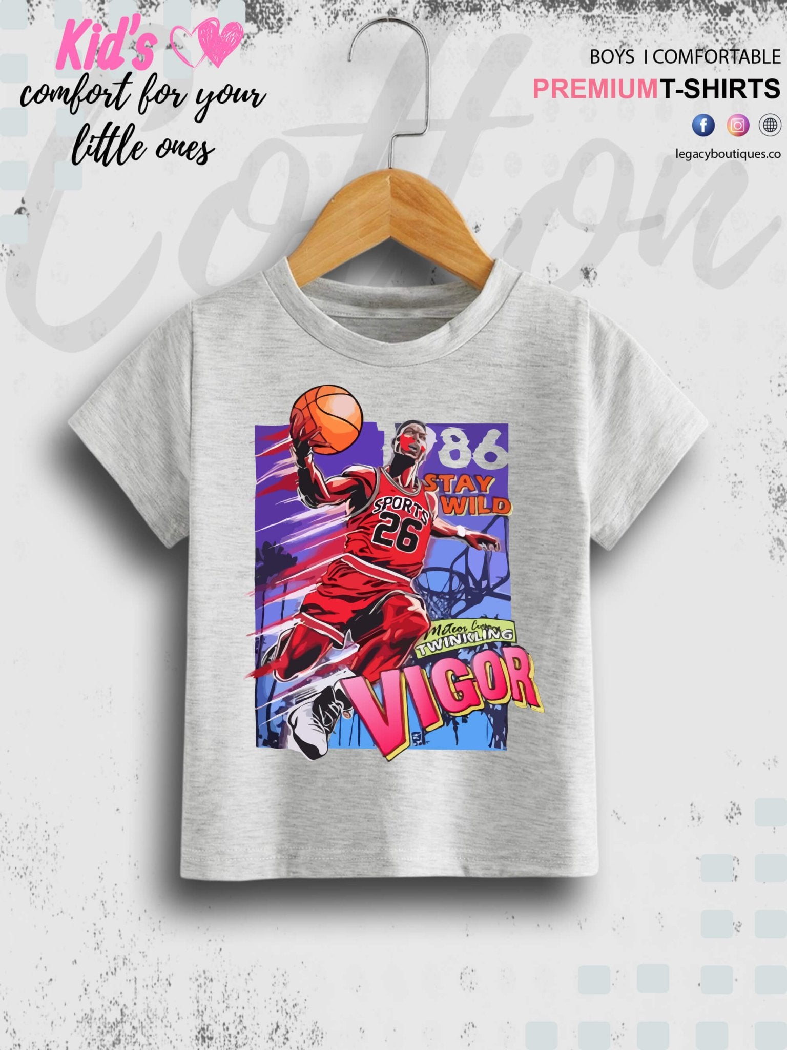 Stay Wild With Michael Jordan Chicago Bulls Air Supreme comic 1 To 11 Year Boys T-Shirt In Cheapest Price Only In Dhaka Legacy Boutiques Legacy Boutiques